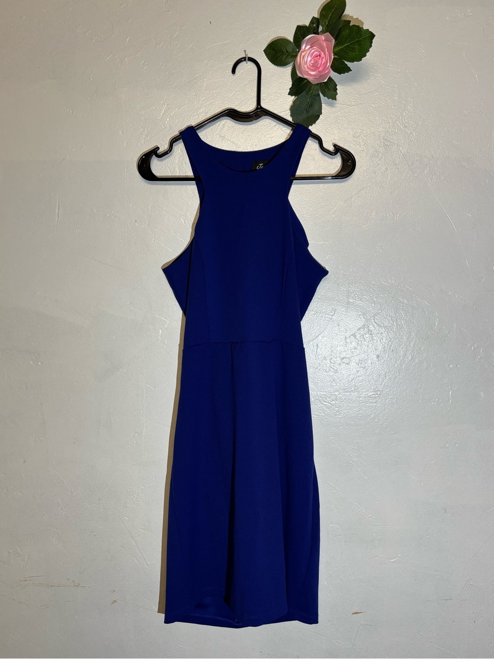 JEM Royal Blue Midi Dress with High Neck